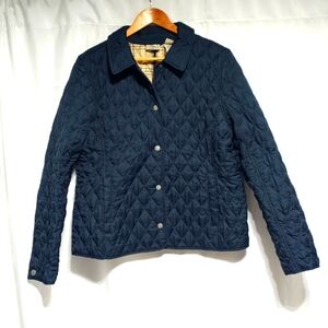 L.L. BEAN Woman's Quilted Navy Blue Lightweight Jacket Size Large